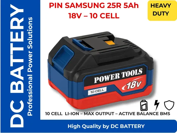 Pin công cụ 18v/21v makita samsung25r 5ah