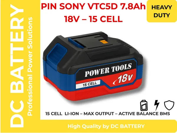 Pin công cụ 18v/21v makita sony vtc5d 7.8ah